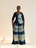 Reni Adire set with sleeve- Blue (Ships September)